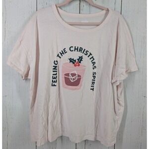 Old‎ Navy Size XXL FEELING THE CHRISTIAN SPIRIT Light Pink Graphics Tee